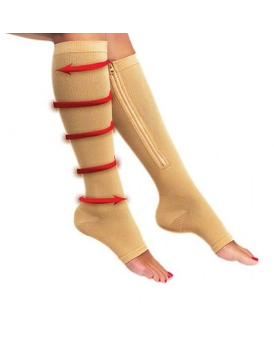 Έξυπνες κάλτσες κατά της κούρασης με φερμουάρ ZIP SOX  Μπεζ
