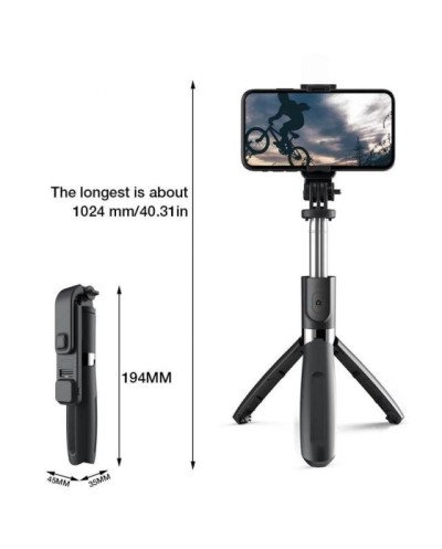 Selfie stick/stand Bluetooth με Φλας LED και Χειριστηριο OEM L02s