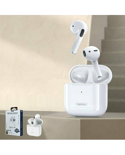 Ασύρματα Ακουστικά Earbud Bluetooth V5.0 Handsfree με Θήκη Φόρτισης Remax TWS-10 Λευκό