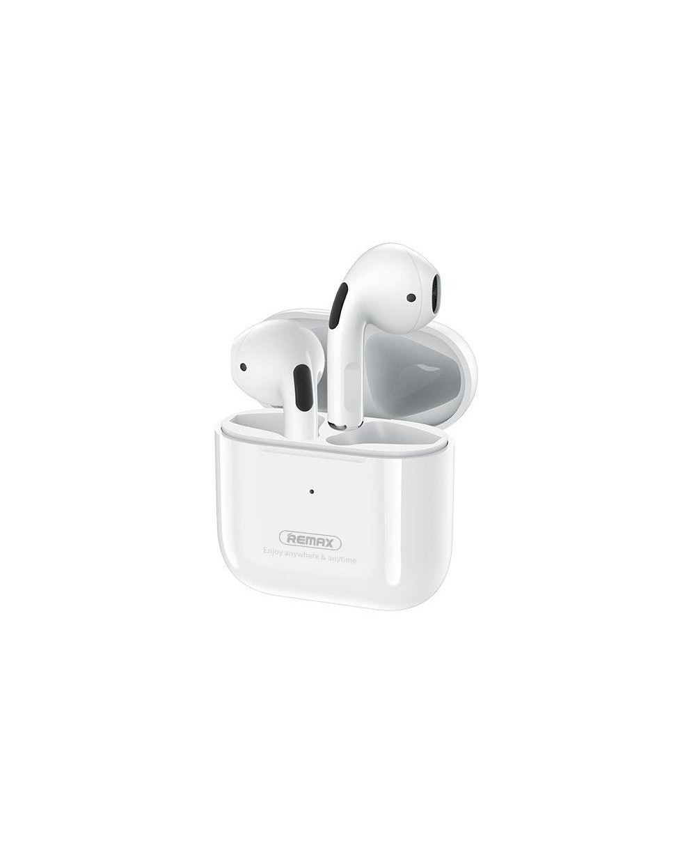 Ασύρματα Ακουστικά Earbud Bluetooth V5.0 Handsfree με Θήκη Φόρτισης Remax TWS-10 Λευκό