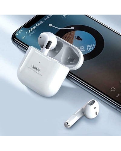 Ασύρματα Ακουστικά Earbud Bluetooth V5.0 Handsfree με Θήκη Φόρτισης Remax TWS-10 Λευκό