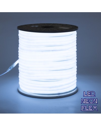 GloboStar® 70590 TUBE 360° Degree Neon Flex Epistar LED SMD 2835 1m 12W/m 120LED/m 1320lm/m 360° DC 230V Αδιάβροχη IP68 Ψυχρό Λευκό 6000K Dimmable