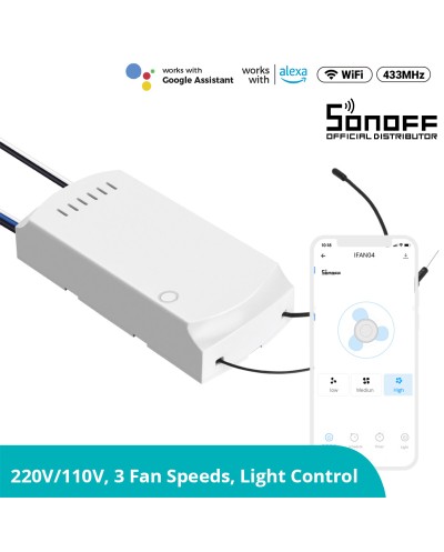 GloboStar® 80012 SONOFF iFan03-R2 - Wi-Fi Smart Switch Ceiling Fan & Light Controller