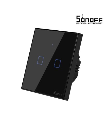 GloboStar® 80019 SONOFF T3EU2C-TX-EU-R2 - Wi-Fi Smart Wall Touch Button Switch 2 Way TX GR Series