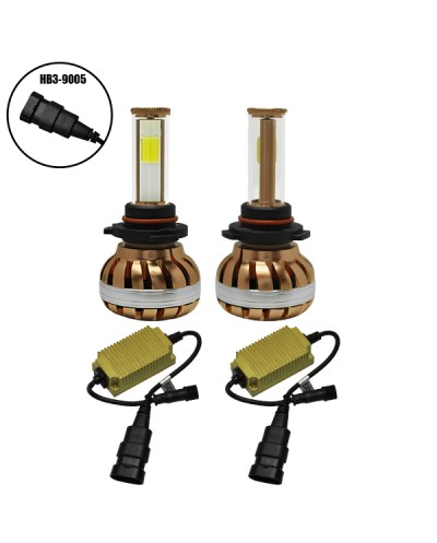 GloboStar® 99705 LED HID KIT HB3 9005 COB LED 45 Watt COB LED 4500 Lumen 9-32 Volt DC 6000k