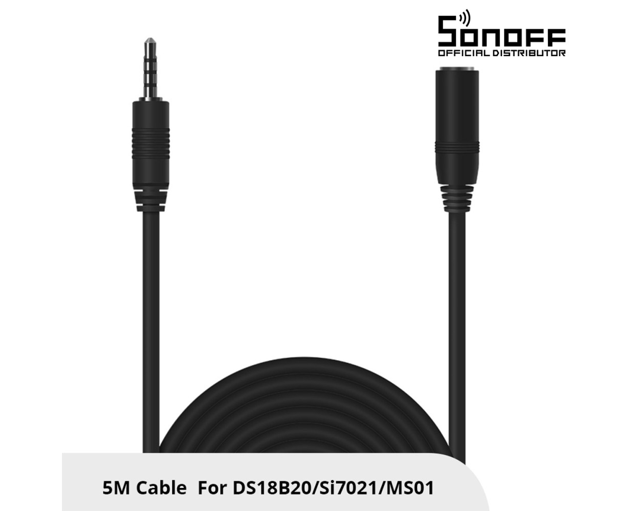 GloboStar® 80038 SONOFF AL560-R2 - 5M Sensor Extension Cable for DS18B20 & Si7021 & MS01 Models