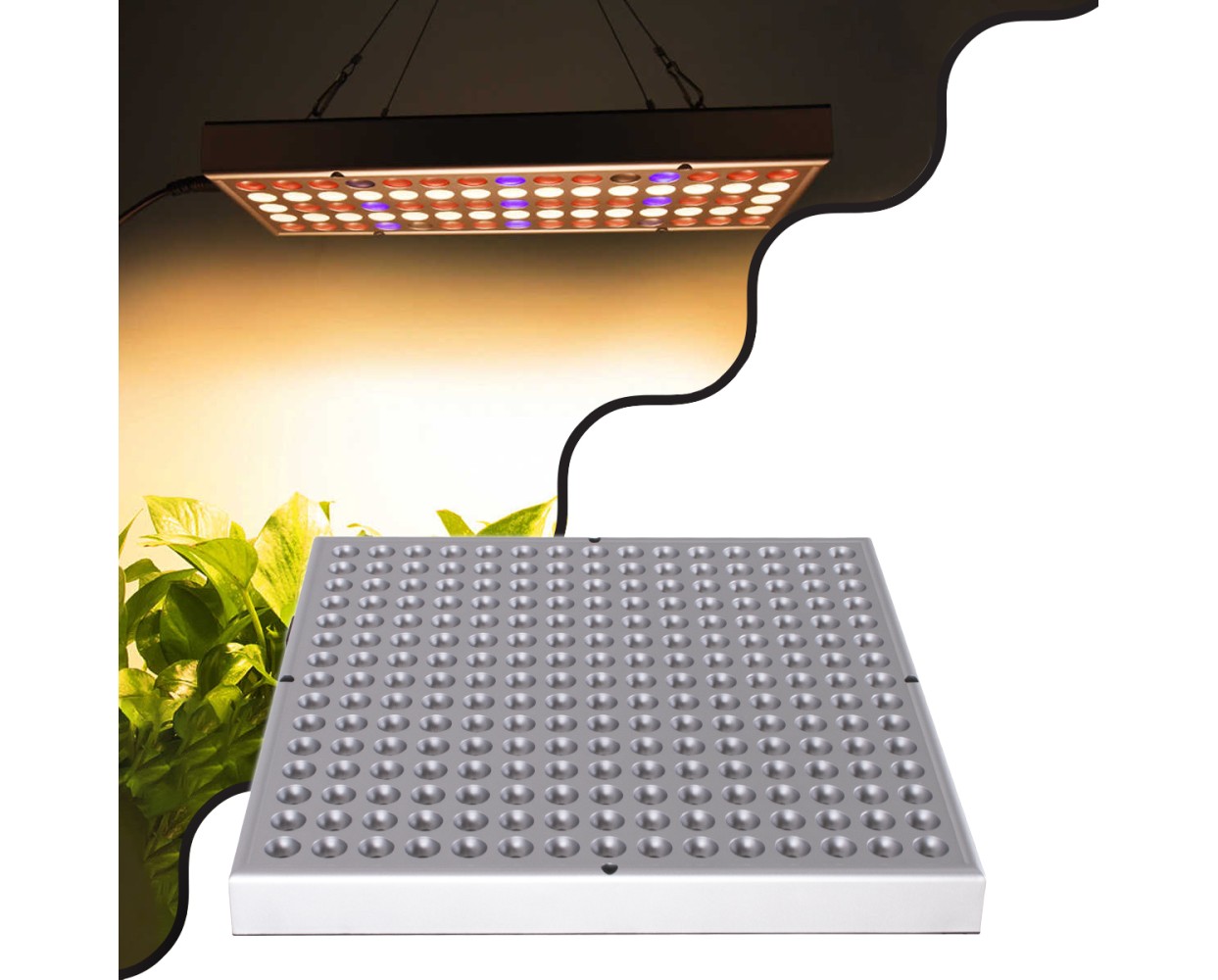 GloboStar® 85955 Grow Light Panel Hydro Spectrum LED Φωτιστικό Ανάπτυξης Φυτών Υδροπονικού Θερμοκηπίου SMD 2835 100W 160° AC230V IP54 Εσωτερικού Χώρου για Κάλυψη Επιφάνειας 1m x 1m