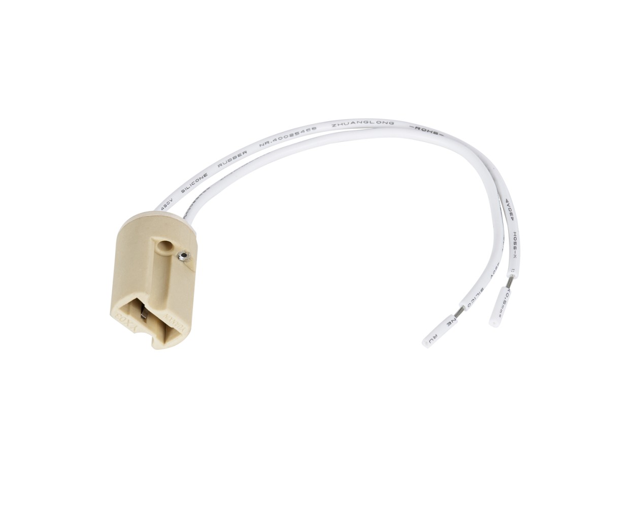 GloboStar® 79597 Κεραμικό Ντουί G9 με 15CM Καλώδιο D1.8 x H2.6cm