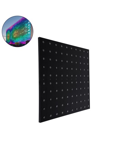 GloboStar® 90117 Digital Pixel Addressable Facade Panel - Ψηφιακό Πάνελ Πρόσοψης Κτιρίων LED SMD 3535 75W/m2 100LED/m2 100PIXEL/m2 SPI/TTL Protocol IC UCS512B 4500lm/m2 120° DC 12V IP67 RGB - Μαύρο Σώμα - Μ100 x Π100 x Υ3cm