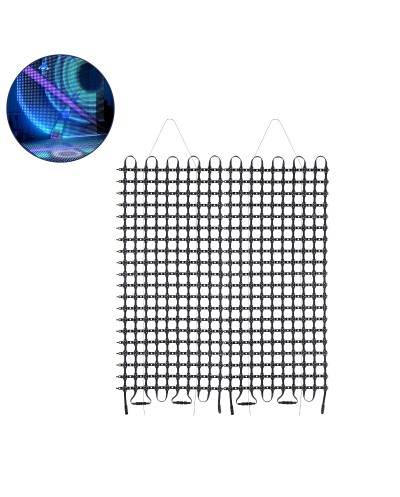 GloboStar® 90143 Digital Pixel Addressable Facade Soft Net Panel - Ψηφιακό Εύκαμπτο Δίχτυ Πάνελ Πρόσοψης Κτιρίων LED SMD 3535 300W/m2 400LED/m2 400PIXEL/m2 SPI/TTL Protocol IC UCS512B 18000lm/m2 120° DC 12V IP67 RGB - Μαύρο Σώμα - Μ100 x Π100 x Υ1.7cm