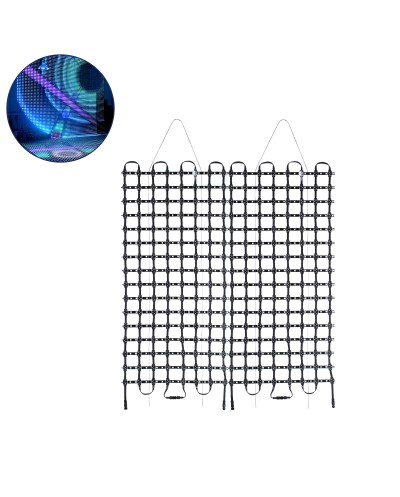 GloboStar® 90142 Digital Pixel Addressable Facade Soft Net Panel - Ψηφιακό Εύκαμπτο Δίχτυ Πάνελ Πρόσοψης Κτιρίων LED SMD 3535 192W/m2 256LED/m2 256PIXEL/m2 SPI/TTL Protocol IC UCS512B 11520lm/m2 120° DC 12V IP67 RGB - Μαύρο Σώμα - Μ100 x Π100 x Υ1.7cm