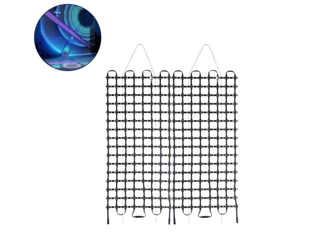 GloboStar® 90142 Digital Pixel Addressable Facade Soft Net Panel - Ψηφιακό Εύκαμπτο Δίχτυ Πάνελ Πρόσοψης Κτιρίων LED SMD 3535 192W/m2 256LED/m2 256PIXEL/m2 SPI/TTL Protocol IC UCS512B 11520lm/m2 120° DC 12V IP67 RGB - Μαύρο Σώμα - Μ100 x Π100 x Υ1.7cm