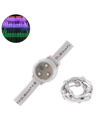 GloboStar® 90140 Digital Pixel Addressable Facade Module Chain String with 20 Spots - Ψηφιακή Αλυσίδα Γιρλάντα με 20 Σποτ LED SMD 3535 15W 20LED 20PIXEL SPI/TTL Protocol IC UCS512B 900lm 120° DC 12V IP67 RGB - Λευκό Σώμα - Μ232 x Π2.5 x Υ1.5cm