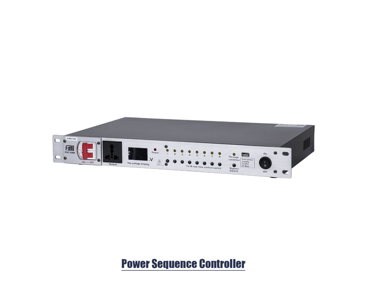 GloboStar® FDB PSC-1082 98022 Power Sequence Controller - Επαγγελματικός Ελεγκτής Ακολουθίας Ισχύος Power Management SMT Technology - USB Charger - RS232 Control Interface/RS485 Cascade - AC 85~265V/40-60Hz 60Α - IP20 - Ασημί - Μ48.3 x Π28 x Υ5.5cm