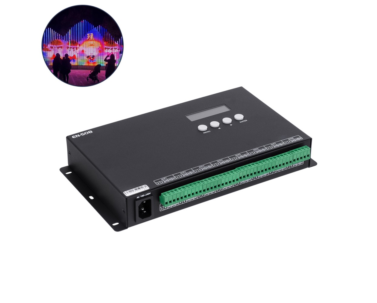 GloboStar® 90144 SEEKWAY EN-508 - Professional Channel Controller - Full Colour LED Digital SPI Pixel ONLINE Control System - Κεντρικός & Slave Controller Καναλιών Εξόδου για Ψηφιακά Προϊόντα LED Digital Pixel TTL & DMX512 - Single Colour & RGB & RGBW - Synchronous & Asynchronous - 3 Χρόνια Εγγύηση