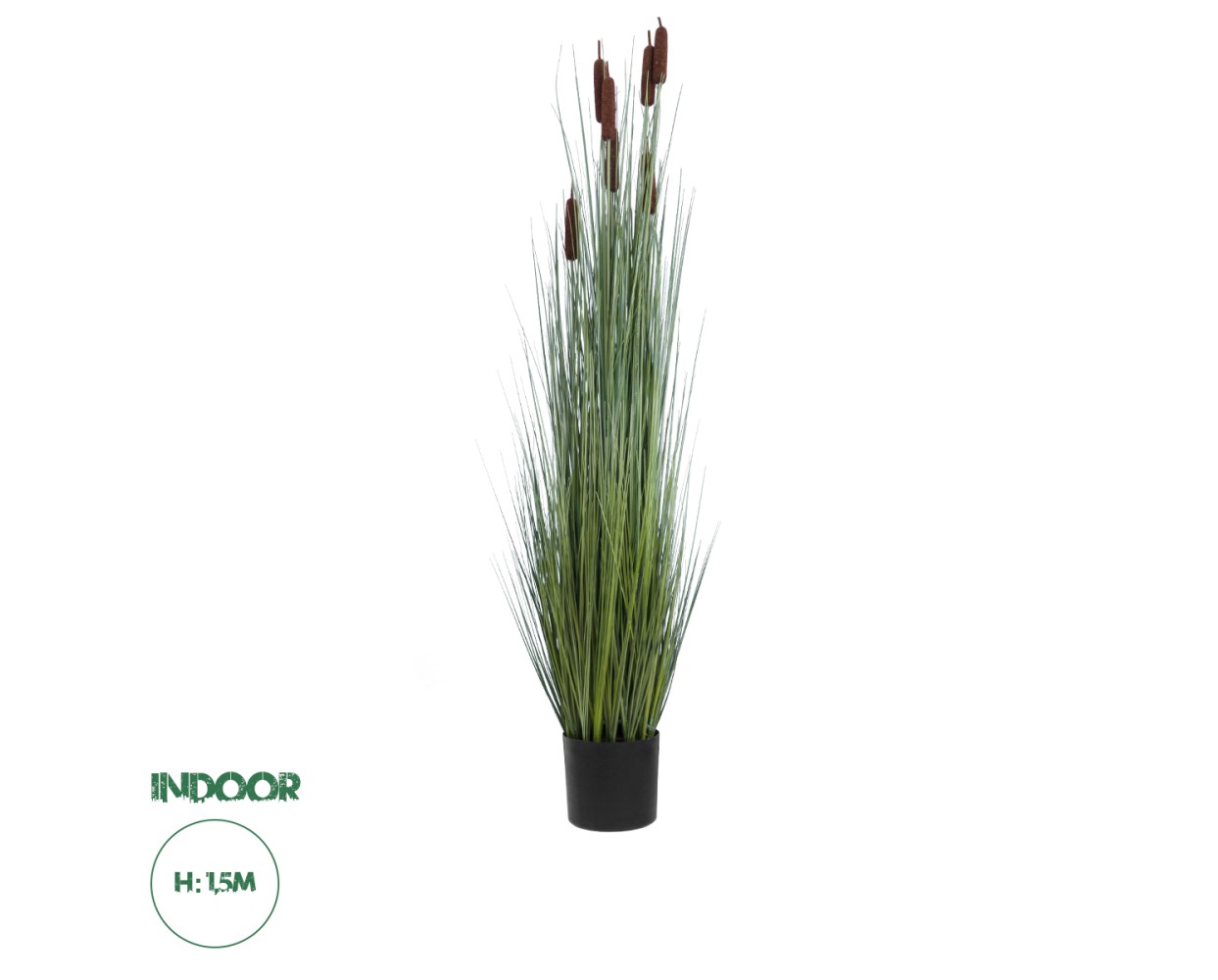 GloboStar® Artificial Garden TYPHA ANGUSTIFOLIA GRASS 20113 Τεχνητό Διακοσμητικό Φυτό Γρασίδι της Τύφας Υ150cm