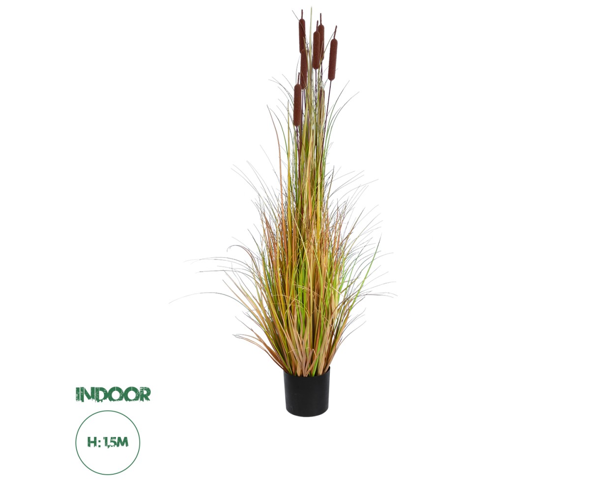 GloboStar® Artificial Garden TYPHA ANGUSTIFOLIA GRASS 20114 Τεχνητό Διακοσμητικό Φυτό Γρασίδι της Τύφας Υ150cm