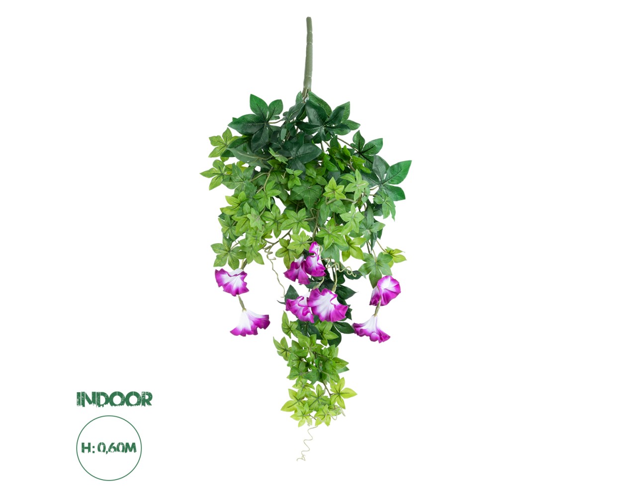 GloboStar® Artificial Garden MORNING GLORY HANGING BRANCH 20238 Τεχνητό Διακοσμητικό Κρεμαστό Φυτό Ιπομέα - Πρωϊνή Χαρά Υ60cm