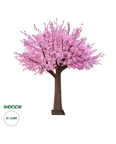 GloboStar® Artificial Garden PEACH BLOSSOM TREE 20159 Τεχνητό Διακοσμητικό Δέντρο Ανθισμένη Ροδακινιά Υ340cm