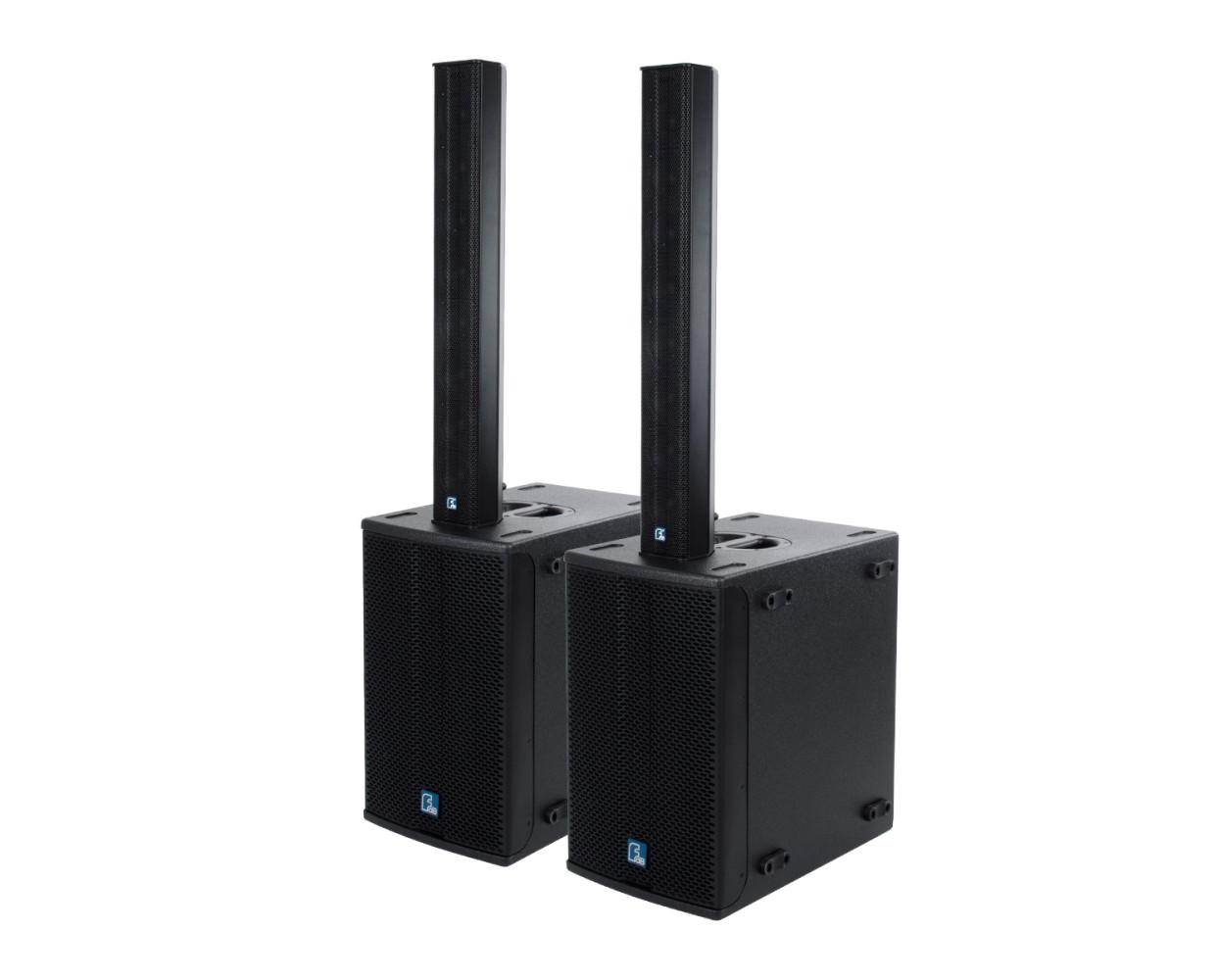 GloboStar® FDB K803+K112BAS 98024-98025-SET PA Column System - Ενεργό Αυτοενισχυόμενο Σετ Ηχείων & Subwoofer Column Κολωνάτο με Ψηφιακό Ενισχυτή FA2.36 AC 220V/50-60Hz - 600W RMS/8Ω + 400W RMS/8Ω (4000W Peak) - IP20 - Μαύρο - Σετ 4 Τεμαχίων