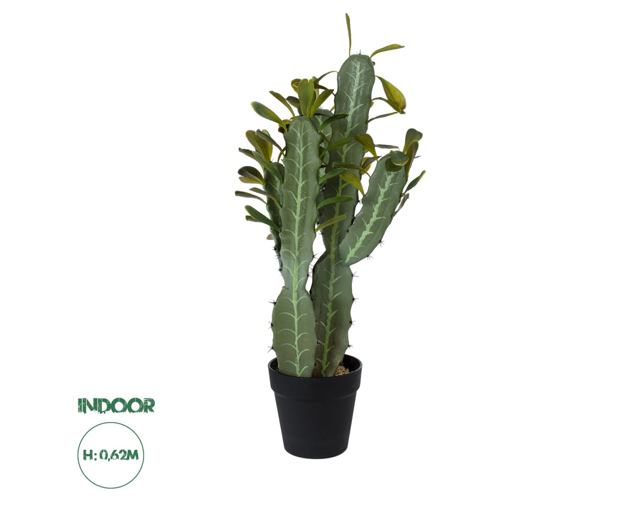 GloboStar® Artificial Garden CEREUS JAMACARU CACTUS 20102 Τεχνητό Διακοσμητικό Φυτό Κάκτος Κηρίος Υ62cm