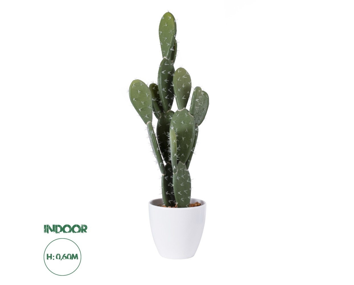 GloboStar® Artificial Garden OPUNTIA FICUS-INDICA CACTUS 20096 Τεχνητό Διακοσμητικό Φυτό Κάκτος Φραγκοσυκιά Υ60cm