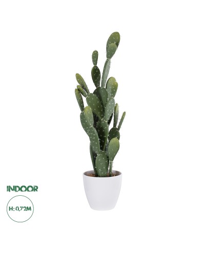 GloboStar® Artificial Garden OPUNTIA FICUS-INDICA CACTUS 20097 Τεχνητό Διακοσμητικό Φυτό Κάκτος Φραγκοσυκιά Υ72cm