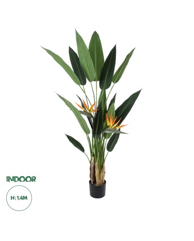 GloboStar® Artificial Garden STRELITZIA REGINAE 20032 Τεχνητό Διακοσμητικό Φυτό Στρελίτσια - Πουλί του Παραδείσου Υ140cm