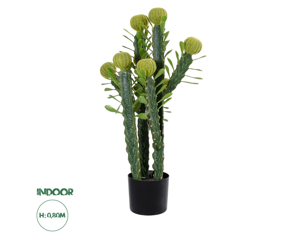 GloboStar® Artificial Garden CEREUS JAMACARU CACTUS 20192 Τεχνητό Διακοσμητικό Φυτό Κάκτος Κηρίος Υ80cm