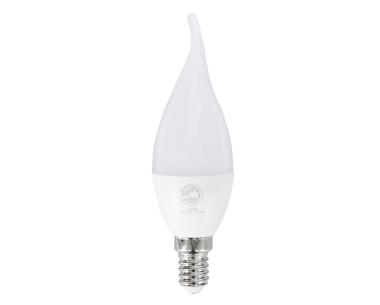 GloboStar® 60008 Λάμπα LED E14 C37T Κεράκι 6W 564lm 260° AC 220-240V IP20 Φ3.7 x Υ12.5cm Θερμό Λευκό 2700K - 3 Years Warranty