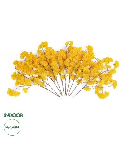 GloboStar® Artificial Garden GINKGO BRANCH 20229 10 x Τεχνητά Διακοσμητικά Κλαδία Γκίγκο Π50 x Υ65cm