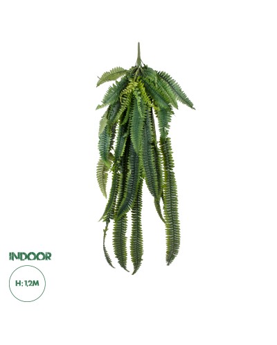 GloboStar® Artificial Garden FERN HANGING BRANCH 20247 Τεχνητό Διακοσμητικό Κρεμαστό Φυτό Φτέρη Υ120cm