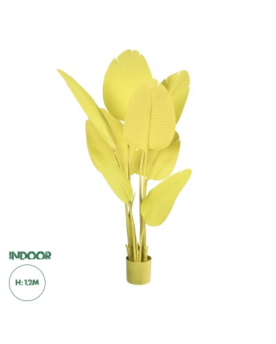 GloboStar® Artificial Garden YELLOW STRELITZIA 20367 Τεχνητό Διακοσμητικό Φυτό Κίτρινη Στερλίτσια Υ120cm