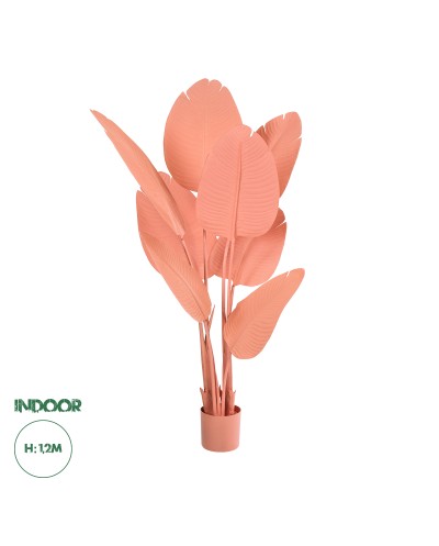 GloboStar® Artificial Garden SALMON STRELITZIA 20366 Τεχνητό Διακοσμητικό Φυτό Σομόν Στερλίτσια Υ120cm