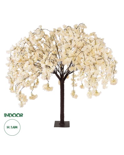 GloboStar® Artificial Garden SALMON CHERRY BLOSSOM TREE 20358 Τεχνητό Διακοσμητικό Δέντρο Σομόν Άνθος Κερασιάς Υ140cm