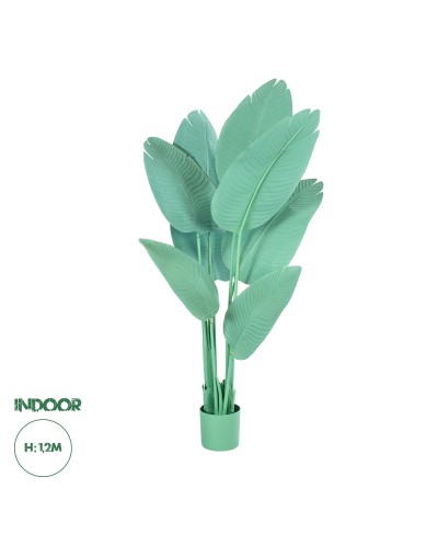 GloboStar® Artificial Garden TURQUOISE STRELITZIA 20368 Τεχνητό Διακοσμητικό Φυτό Τιρκουάζ Στερλίτσια Υ120cm