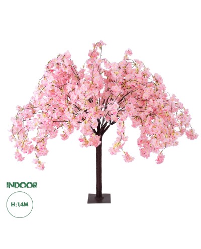 GloboStar® Artificial Garden PINK CHERRY BLOSSOM TREE 20359 Τεχνητό Διακοσμητικό Δέντρο Ροζ Άνθος Κερασιάς Υ140cm