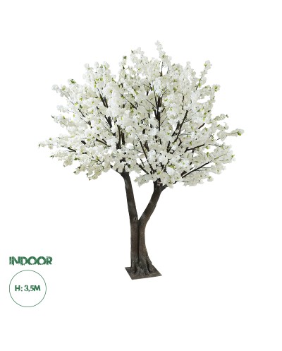 GloboStar® Artificial Garden BIANCA CHERRY BLOSSOM TREE 20362 Τεχνητό Διακοσμητικό Δέντρο Λευκό Άνθος Κερασιάς Υ350cm