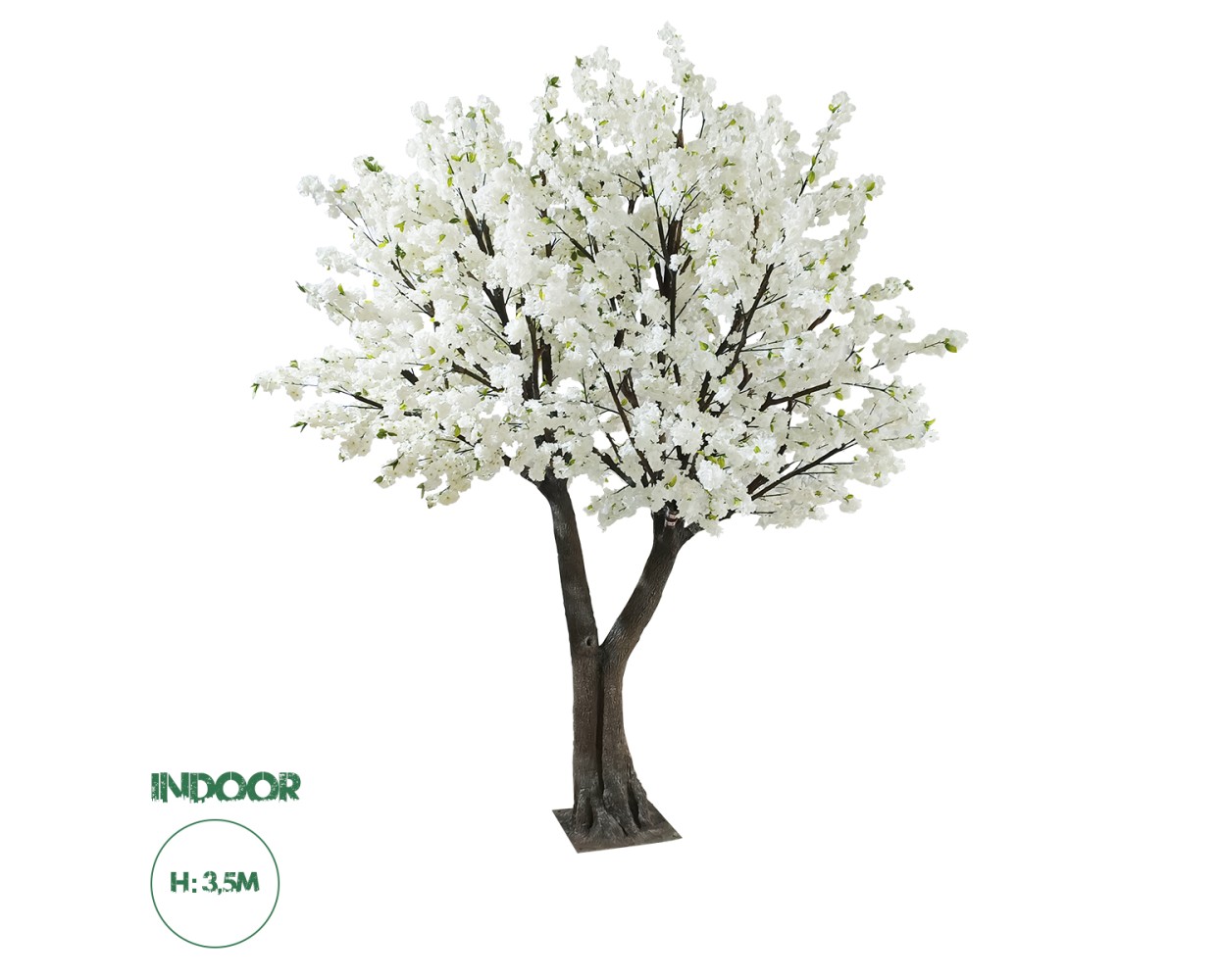 GloboStar® Artificial Garden BIANCA CHERRY BLOSSOM TREE 20362 Τεχνητό Διακοσμητικό Δέντρο Λευκό Άνθος Κερασιάς Υ350cm