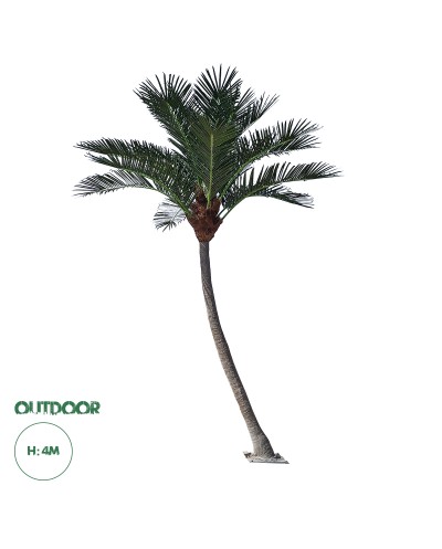 GloboStar® Artificial Garden CURVED COCONUT PALM TREE 20443 Τεχνητό Διακοσμητικό Κυρτό Φοινικόδεντρο Κοκοφοίνικας Εξωτερικού Χώρου IP68 UV Certified Protection Υ400cm