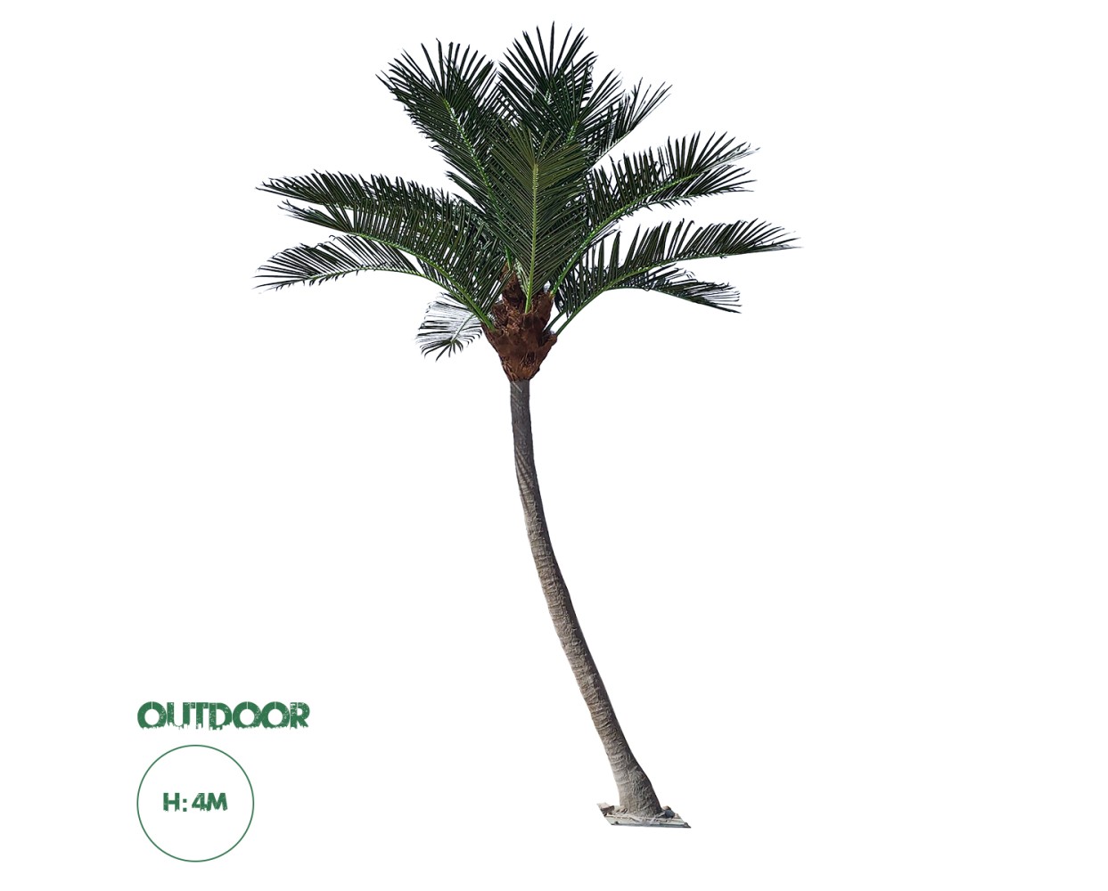 GloboStar® Artificial Garden CURVED COCONUT PALM TREE 20443 Τεχνητό Διακοσμητικό Κυρτό Φοινικόδεντρο Κοκοφοίνικας Εξωτερικού Χώρου IP68 UV Certified Protection Υ400cm