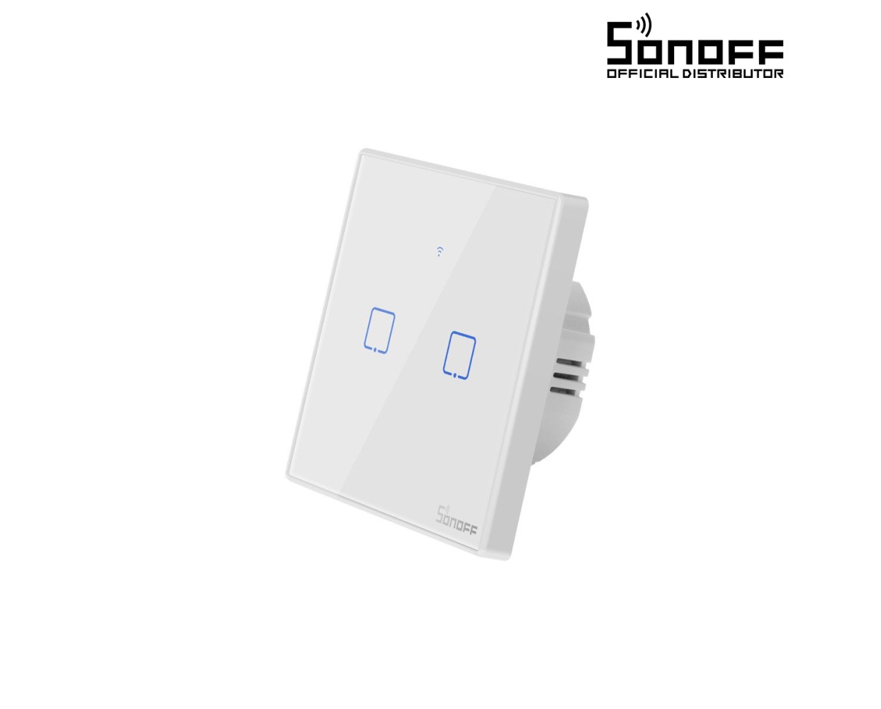 GloboStar® 80131  SONOFF T2EU2C-RF - 433MHz Wireless Smart Wall Touch Button Switch AC 100-240V Max 4A (2A/Way) 2 Way - RF Series