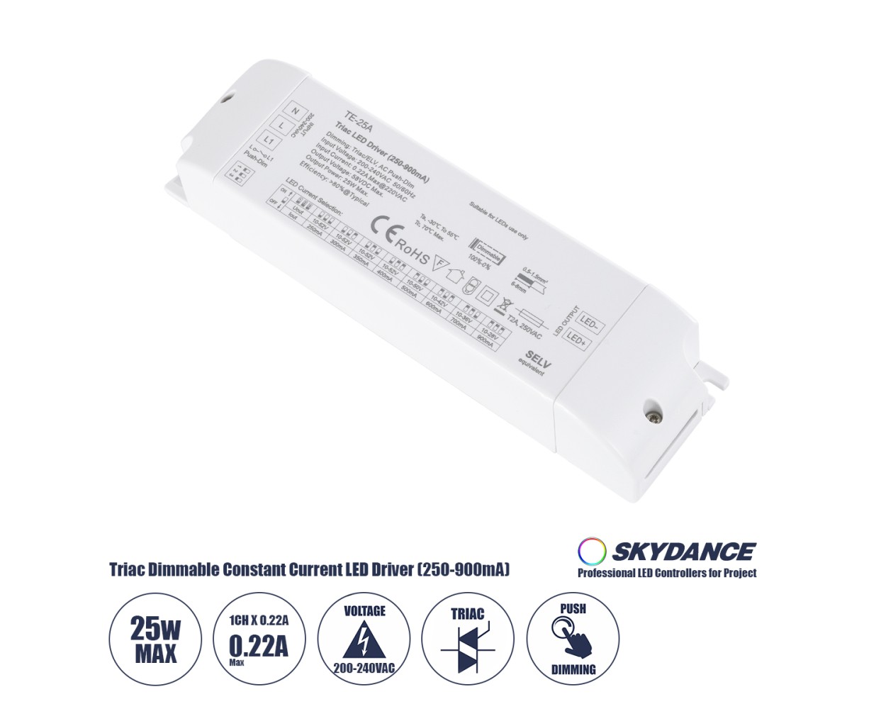 GloboStar® 73134 TE-25A SKYDANCE AC Triac Dimmable Constant