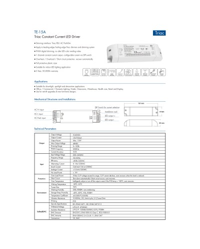 GloboStar® 73133 TE-15A SKYDANCE AC Triac Dimmable Constant