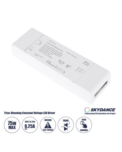 GloboStar® 73129 TE-75-12 SKYDANCE AC Triac Dimmer Push