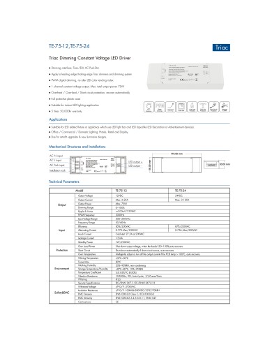 GloboStar® 73129 TE-75-12 SKYDANCE AC Triac Dimmer Push