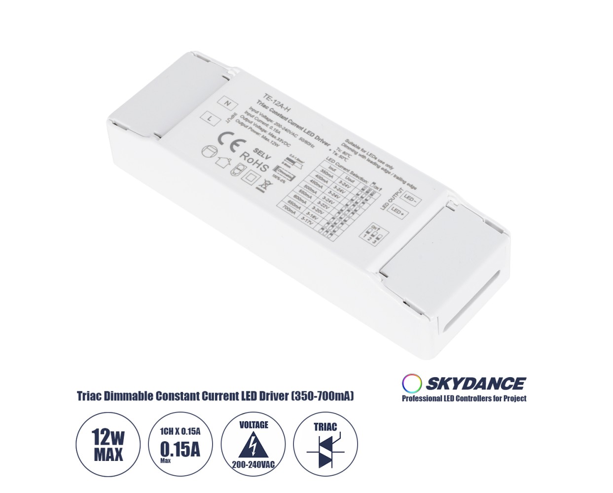 GloboStar® 73131 TE-12A-H SKYDANCE AC Triac Dimmable