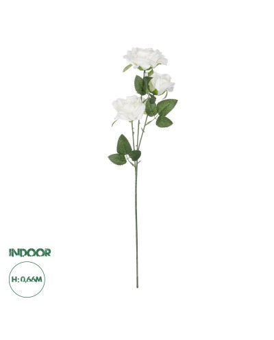 GloboStar® Artificial Garden WHITE ROSE BRANCH 21138