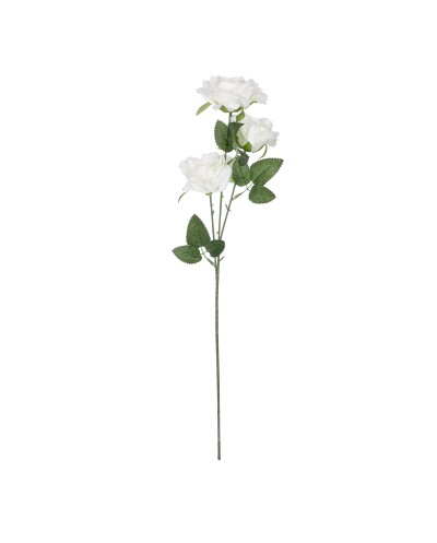 GloboStar® Artificial Garden WHITE ROSE BRANCH 21138