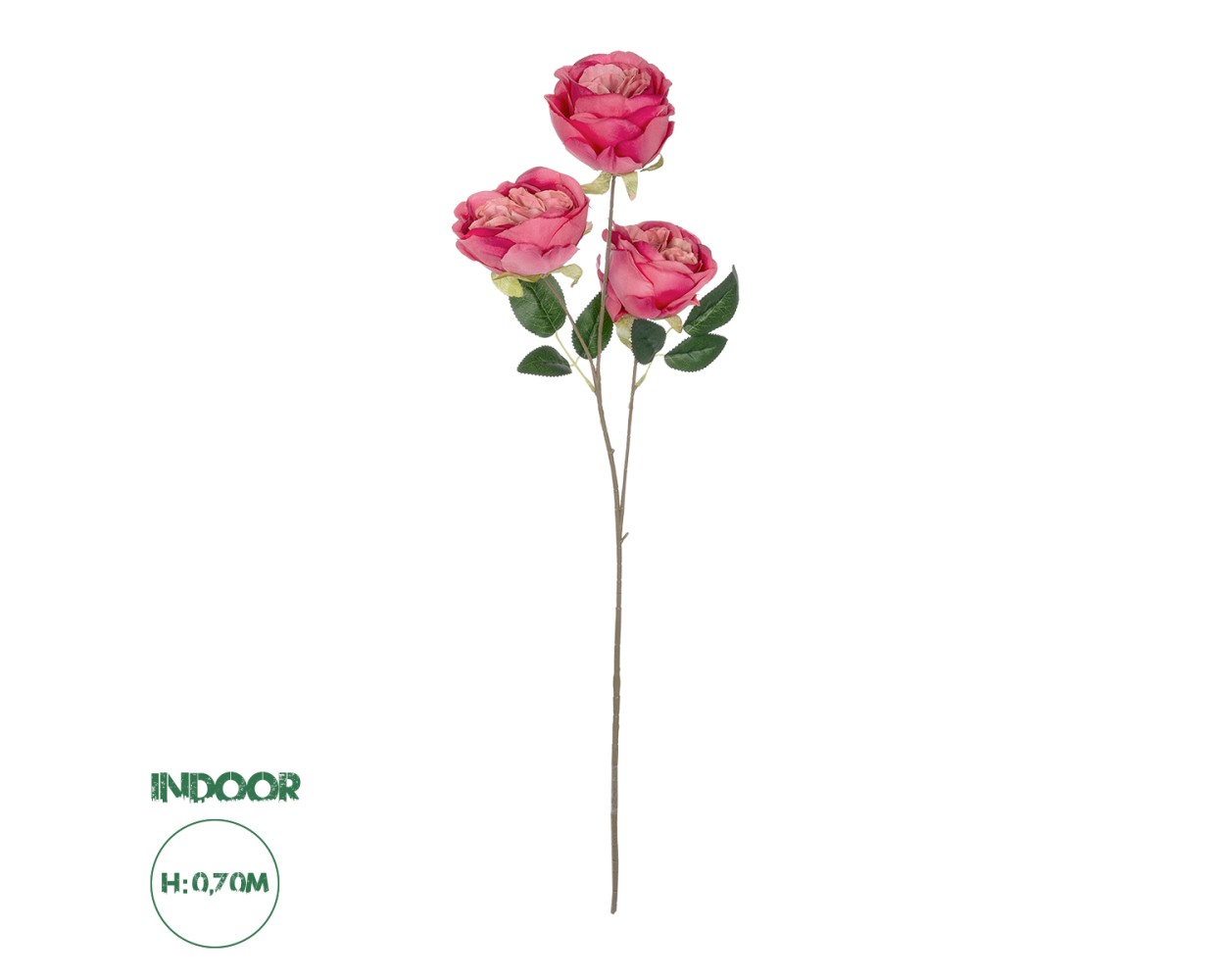 GloboStar® Artificial Garden HOT PINK ROSE BRANCH 21139